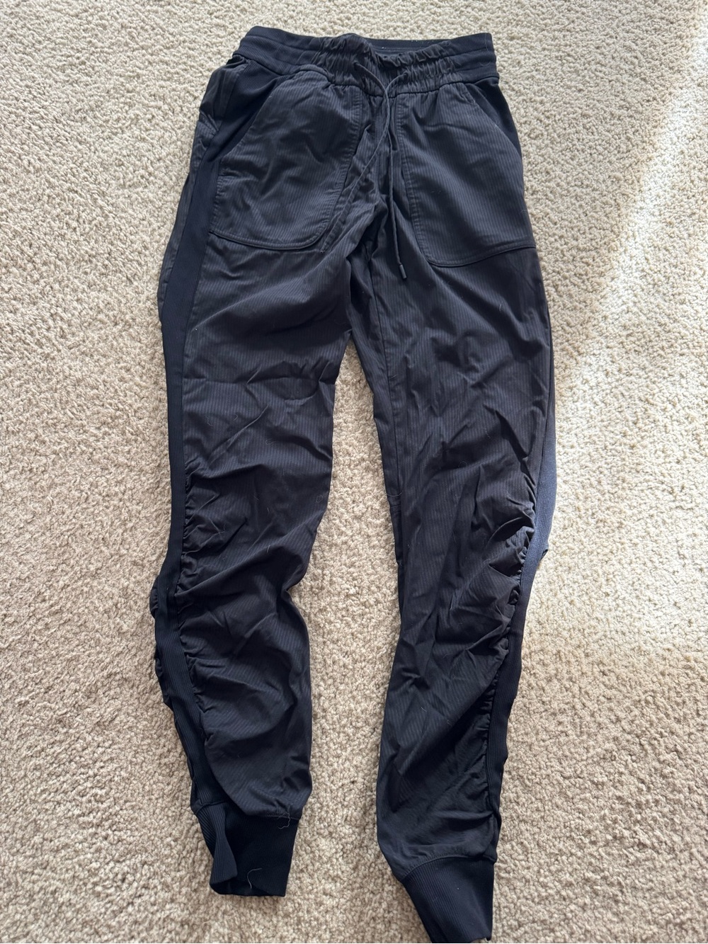 lululemon athletica Black Track Joggers with Drawstring